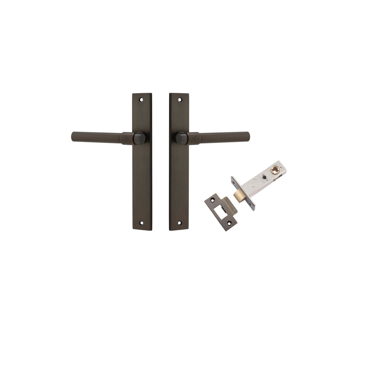 Helsinki Lever - Rectangular Backplate - Entry Point - Iver - Signature Brass - Door Levers