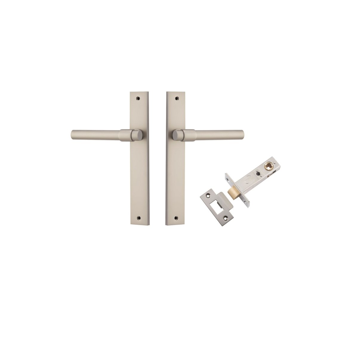 Helsinki Lever - Rectangular Backplate - Entry Point - Iver - Satin Nickel - Door Levers