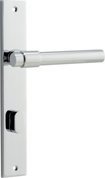 Helsinki Lever - Rectangular Backplate - Entry Point - Iver - Polished Chrome - Door Levers