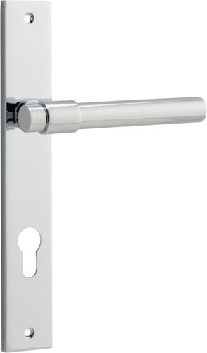 Helsinki Lever - Rectangular Backplate - Entry Point - Iver - Polished Chrome - Door Levers