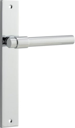 Helsinki Lever - Rectangular Backplate - Entry Point - Iver - Polished Chrome - Door Levers