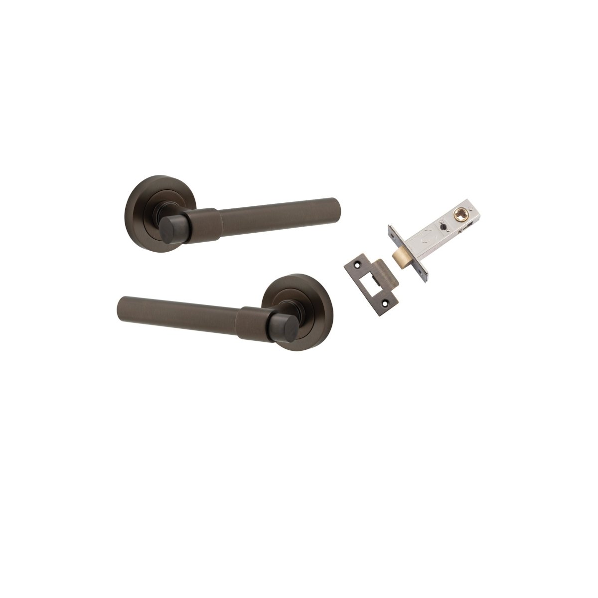 Helsinki Lever - Round Rose - Entry Point - Iver - Signature Brass - Door Levers