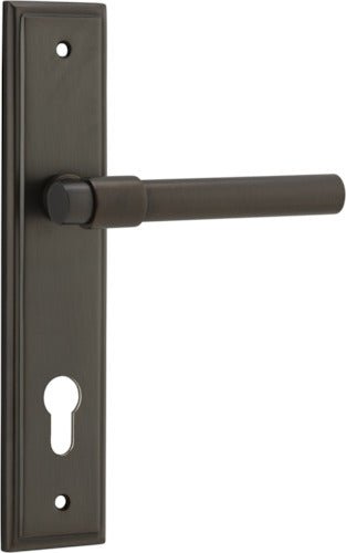 Helsinki Lever - Stepped Backplate - Entry Point - Iver - Signature Brass - Door Levers