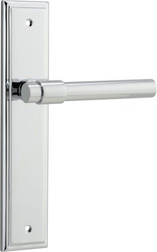 Helsinki Lever - Stepped Backplate - Entry Point - Iver - Polished Chrome - Door Levers