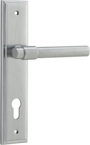 Helsinki Lever - Stepped Backplate - Entry Point - Iver - Brushed Chrome - Door Levers