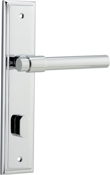 Helsinki Lever - Stepped Backplate - Entry Point - Iver - Polished Chrome - Door Levers