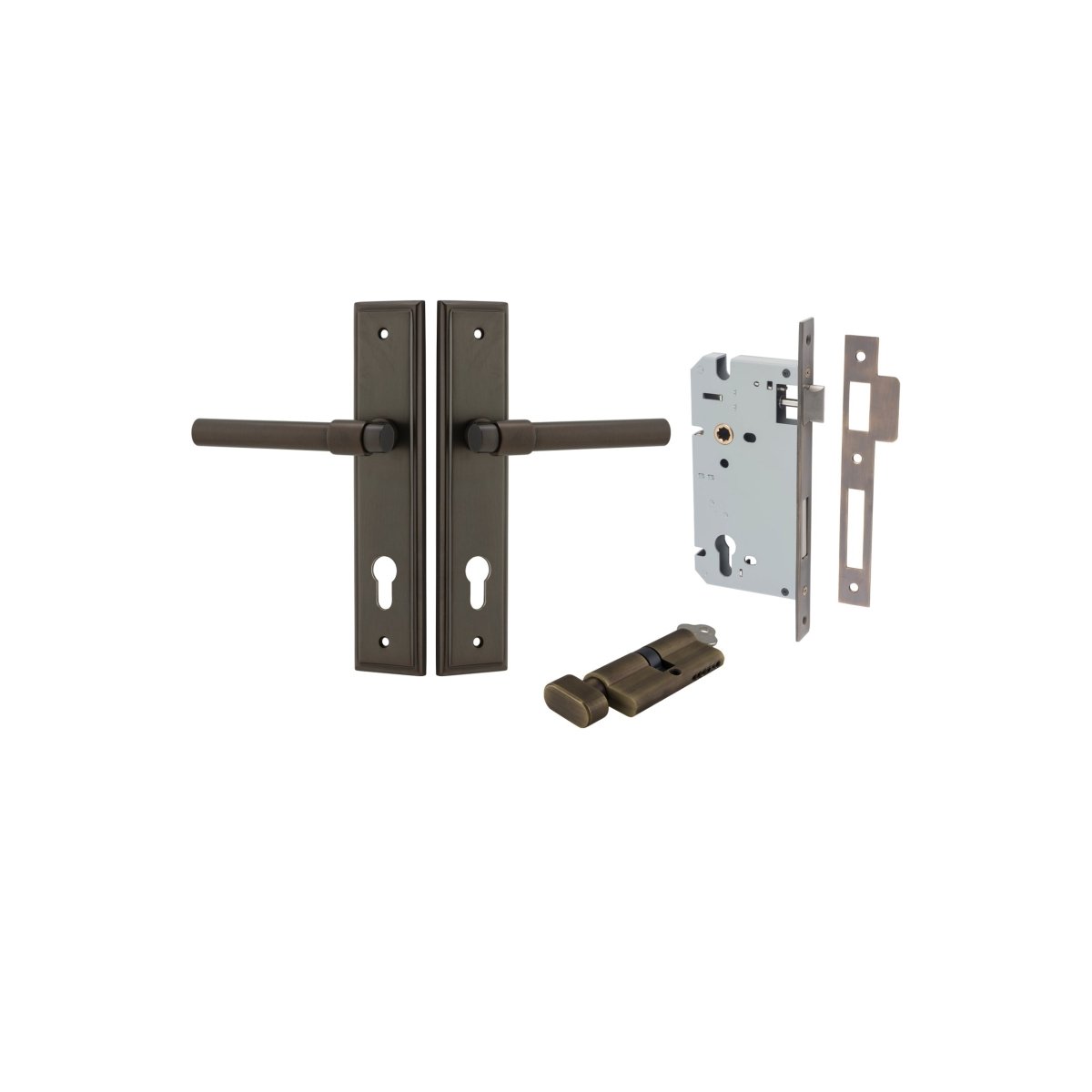 Helsinki Lever - Stepped Backplate - Entry Point - Iver - Signature Brass - Door Levers