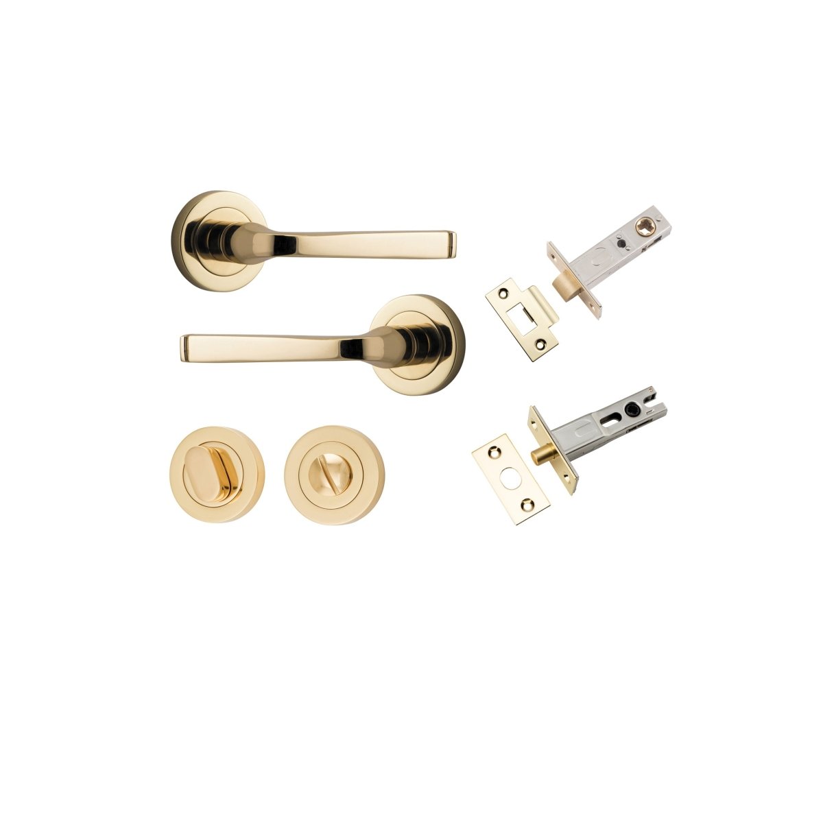 IVER Annecy Solid Brass Round Rose Door Handle – Multiple Finishes Available - Entry - Point - 0320KPRIV60 - Iver