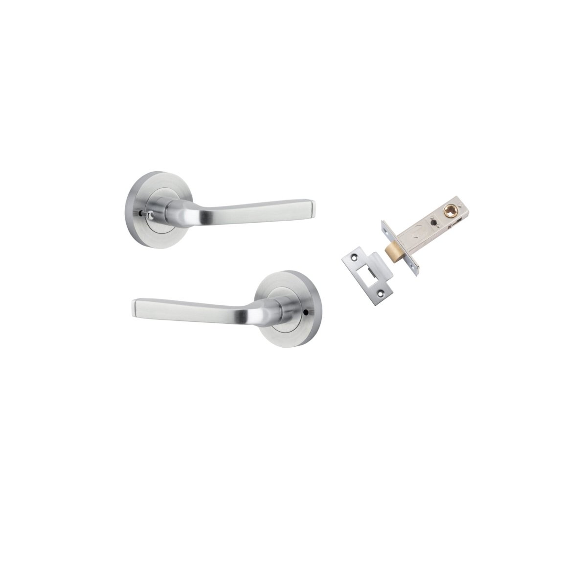 IVER Annecy Solid Brass Round Rose Door Handle – Multiple Finishes Available - Iver - Brushed Chrome - Door Levers