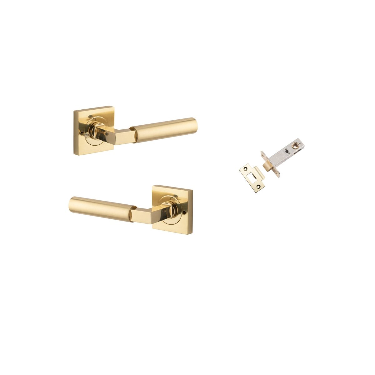 IVER Berlin Solid Brass Square Rose Door Handle – Multiple Finishes Available - Entry - Point - 0410KIBPRIV60 - Iver