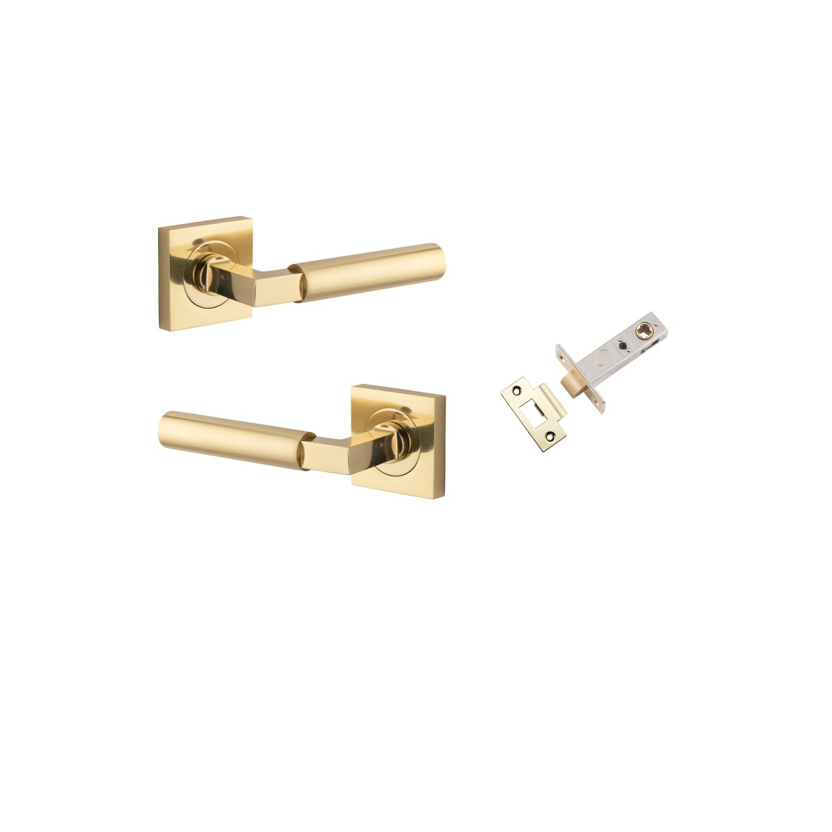 IVER Berlin Solid Brass Square Rose Door Handle – Multiple Finishes Available - Entry - Point - 0410KPASS60 - Iver