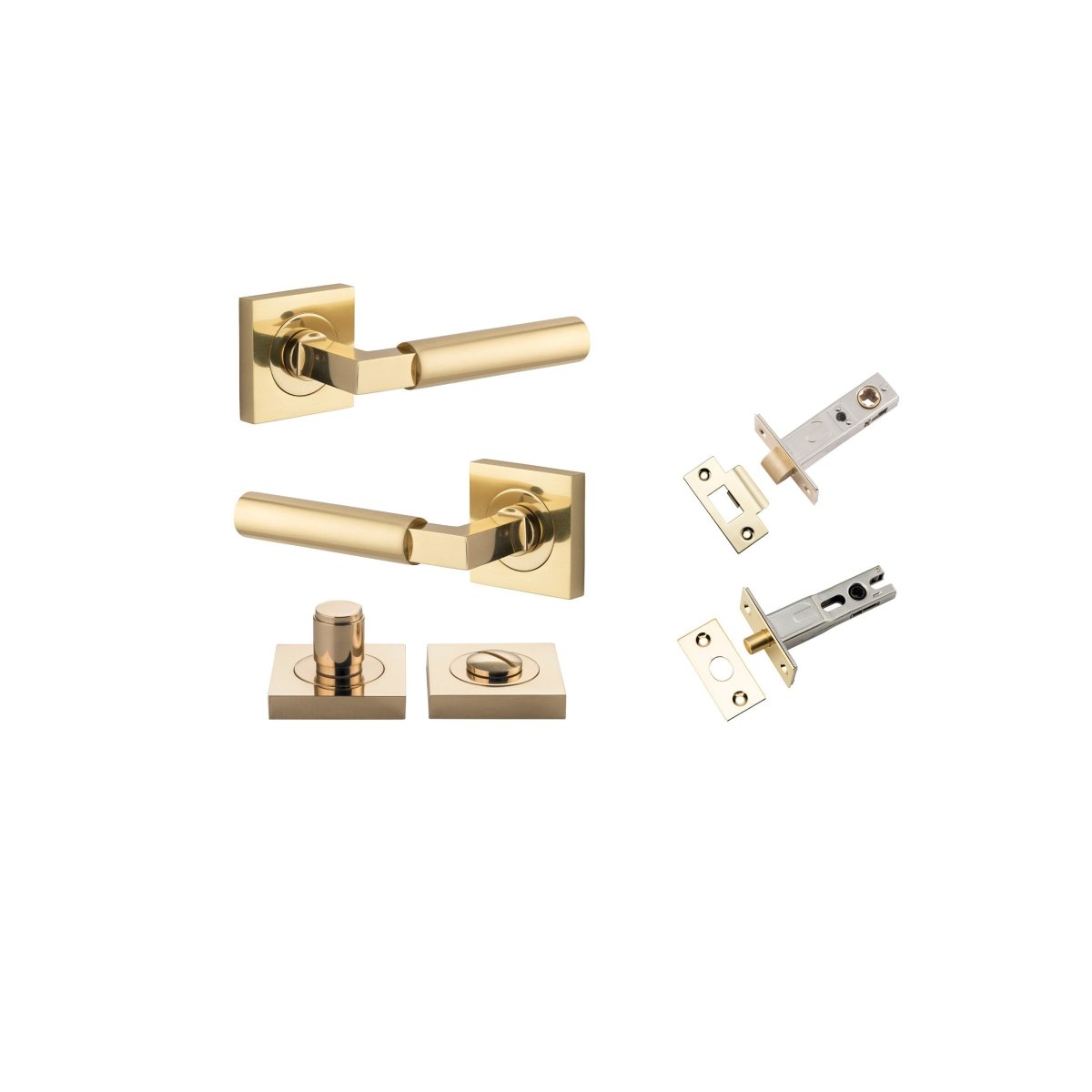 IVER Berlin Solid Brass Square Rose Door Handle – Multiple Finishes Available - Entry - Point - 0410KPRIV60 - Iver