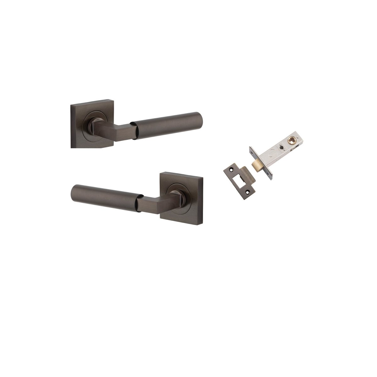 IVER Berlin Solid Brass Square Rose Door Handle – Multiple Finishes Available - Entry - Point - 0411KIBPRIV60 - Iver