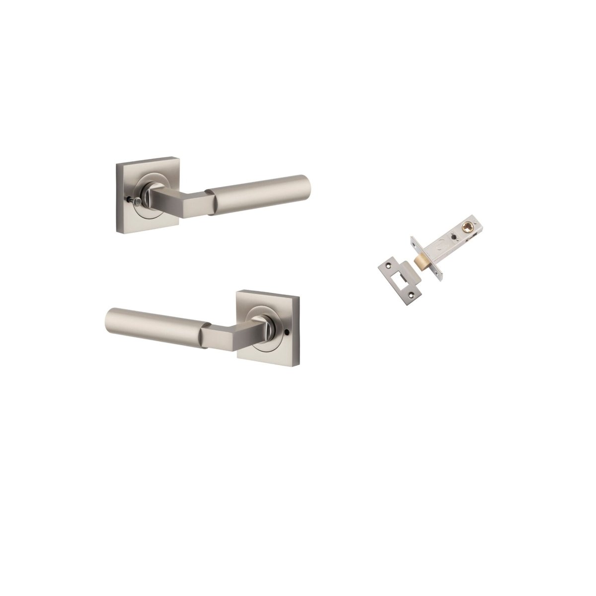 IVER Berlin Solid Brass Square Rose Door Handle – Multiple Finishes Available - Entry - Point - 0419KIBPRIV60 - Iver