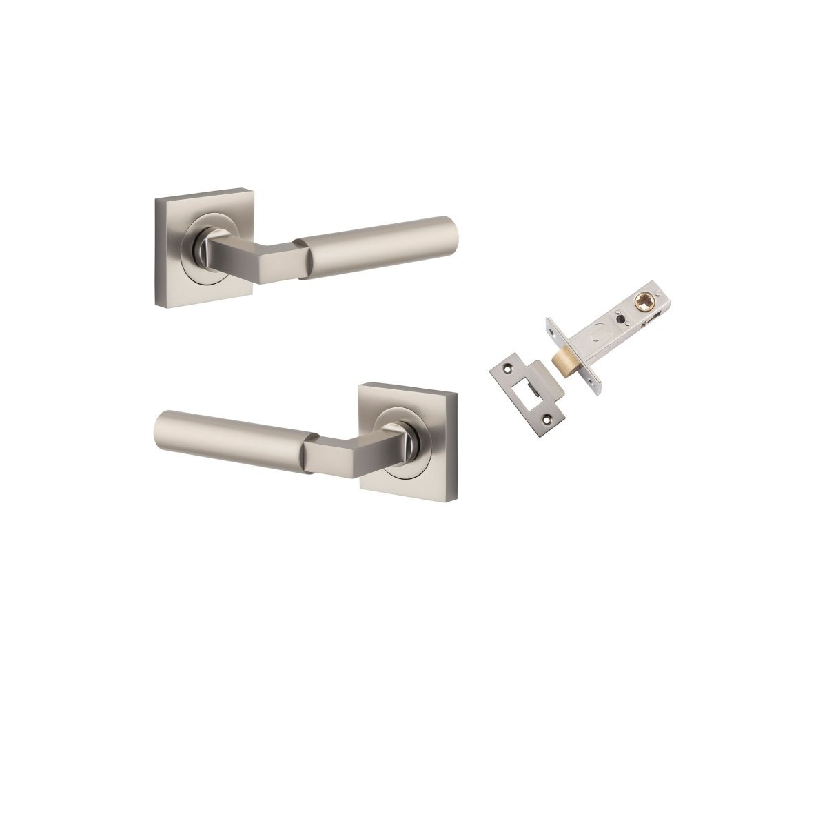 IVER Berlin Solid Brass Square Rose Door Handle – Multiple Finishes Available - Entry - Point - 0419KPASS60 - Iver