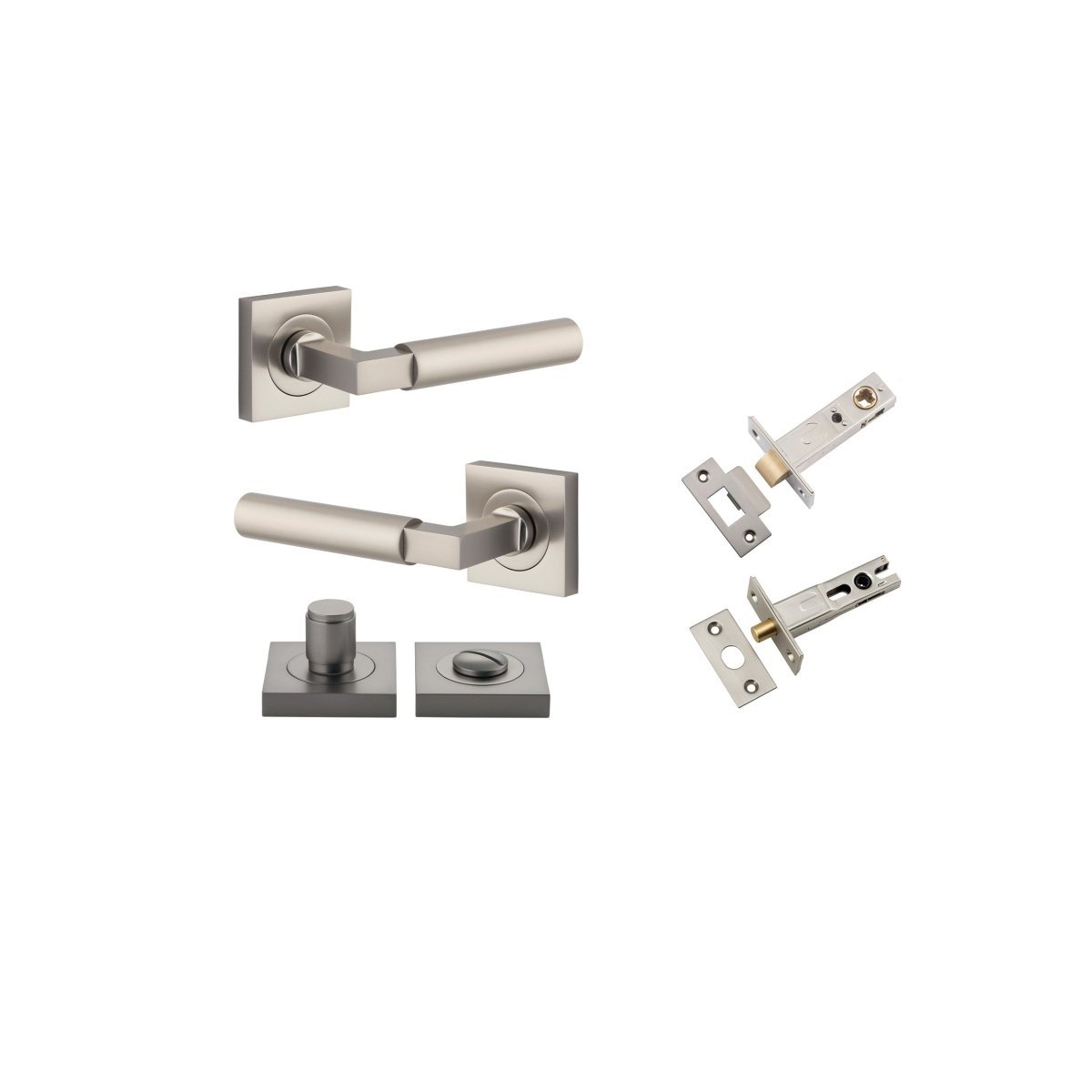 IVER Berlin Solid Brass Square Rose Door Handle – Multiple Finishes Available - Entry - Point - 0419KPRIV60 - Iver