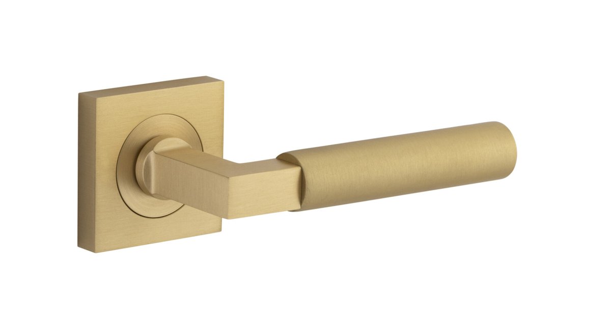 IVER Berlin Solid Brass Square Rose Door Handle – Multiple Finishes Available - Entry - Point - 0464 - Iver