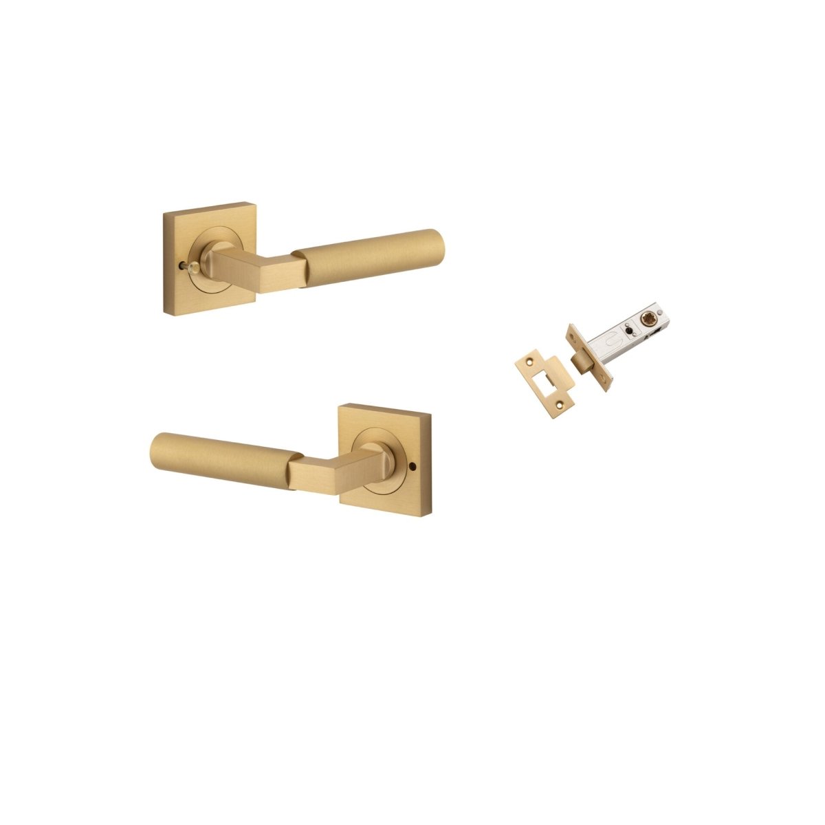 IVER Berlin Solid Brass Square Rose Door Handle – Multiple Finishes Available - Entry - Point - 0464KIBPRIV60 - Iver