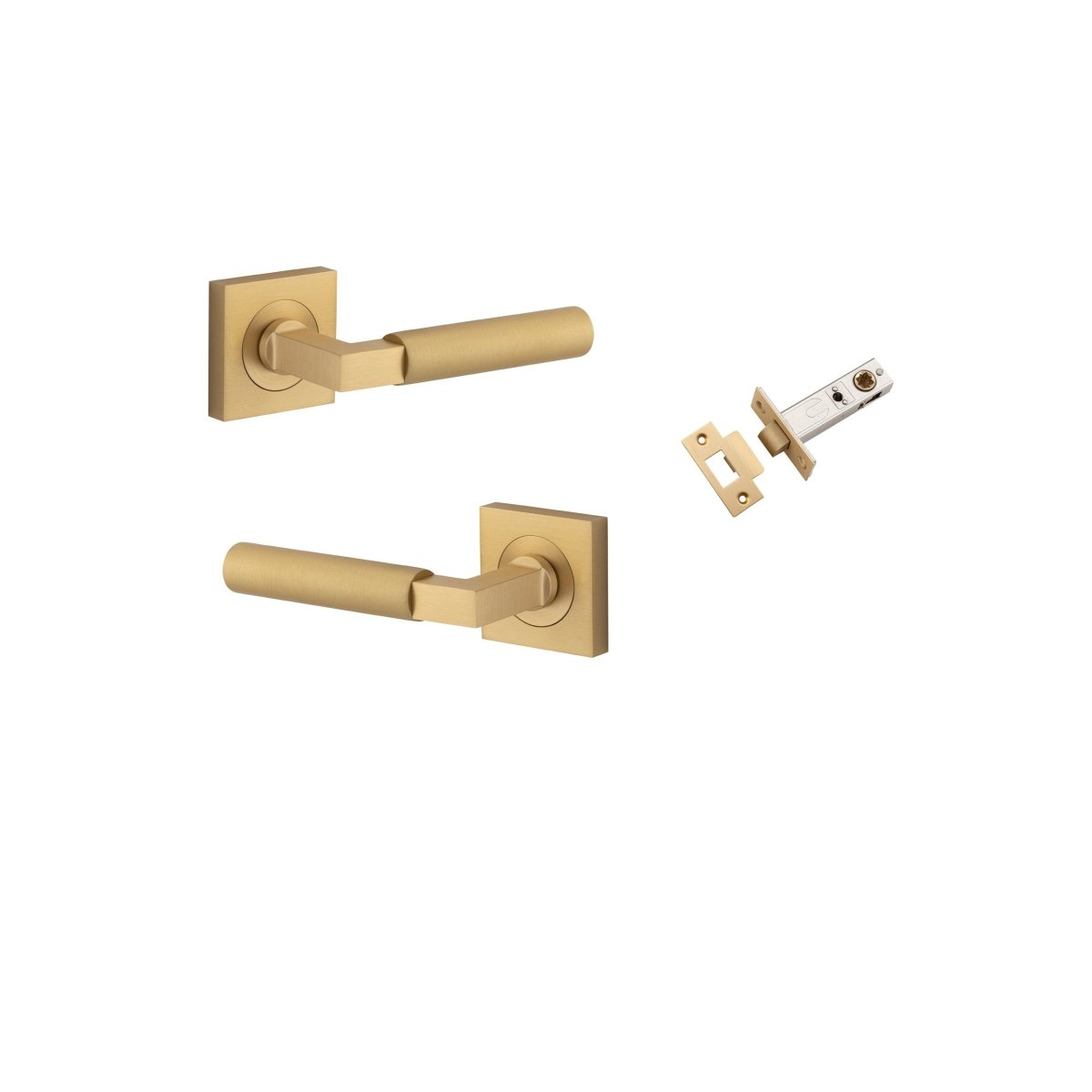 IVER Berlin Solid Brass Square Rose Door Handle – Multiple Finishes Available - Entry - Point - 0464KPASS60 - Iver