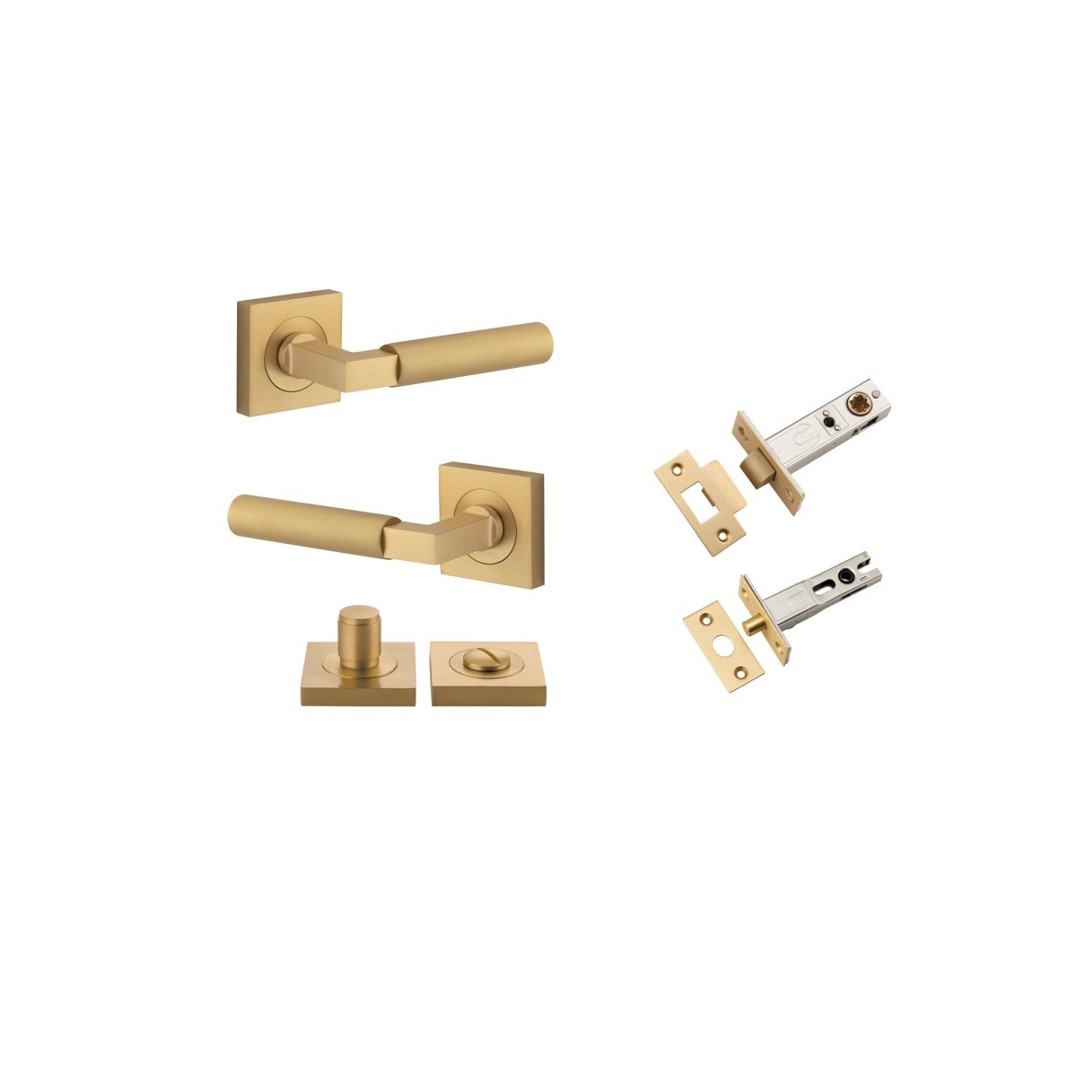 IVER Berlin Solid Brass Square Rose Door Handle – Multiple Finishes Available - Entry - Point - 0464KPRIV60 - Iver