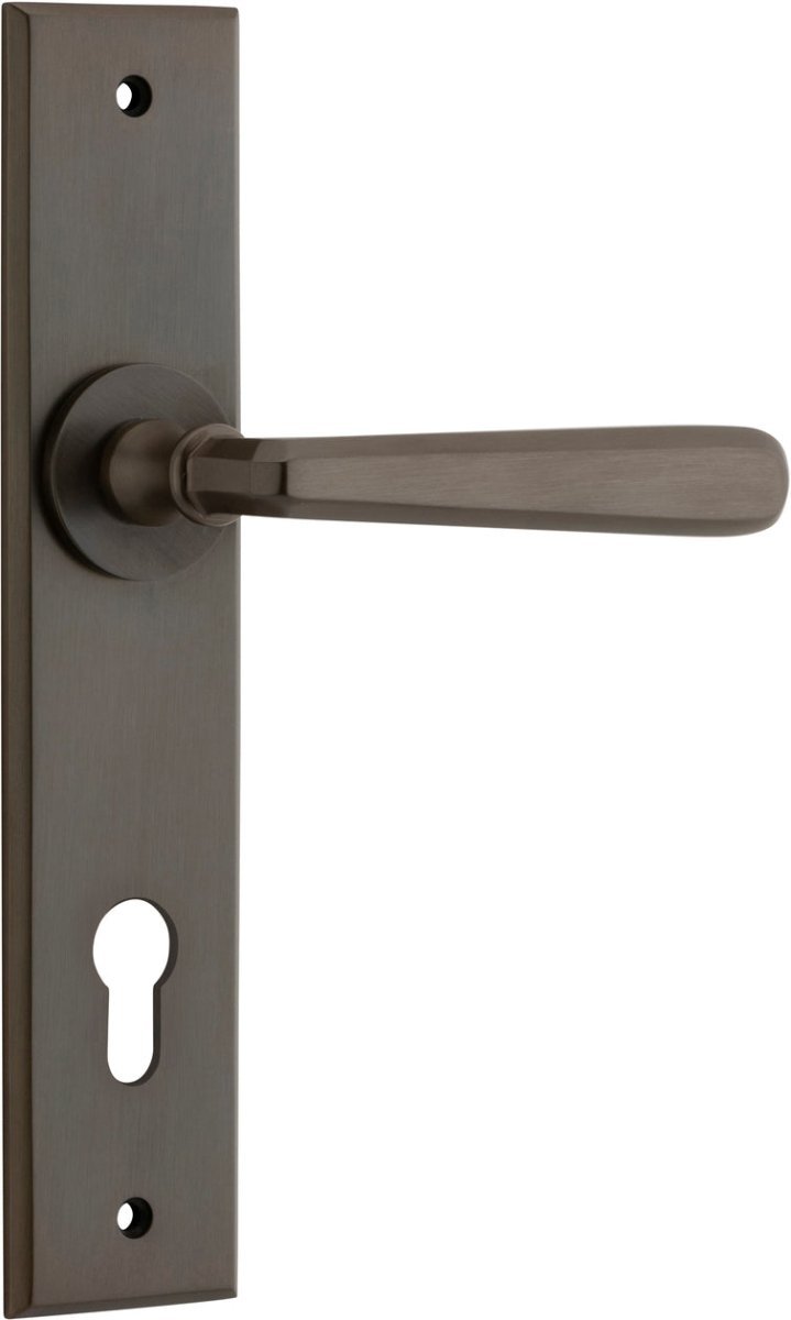 IVER Copenhagen Solid Brass Chamfered Door Handle – Multiple Finishes Available - Entry - Point - 10880E85 - Iver