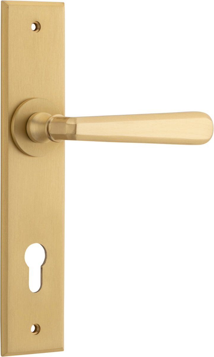 IVER Copenhagen Solid Brass Chamfered Door Handle – Multiple Finishes Available - Entry - Point - 15380E85 - Iver