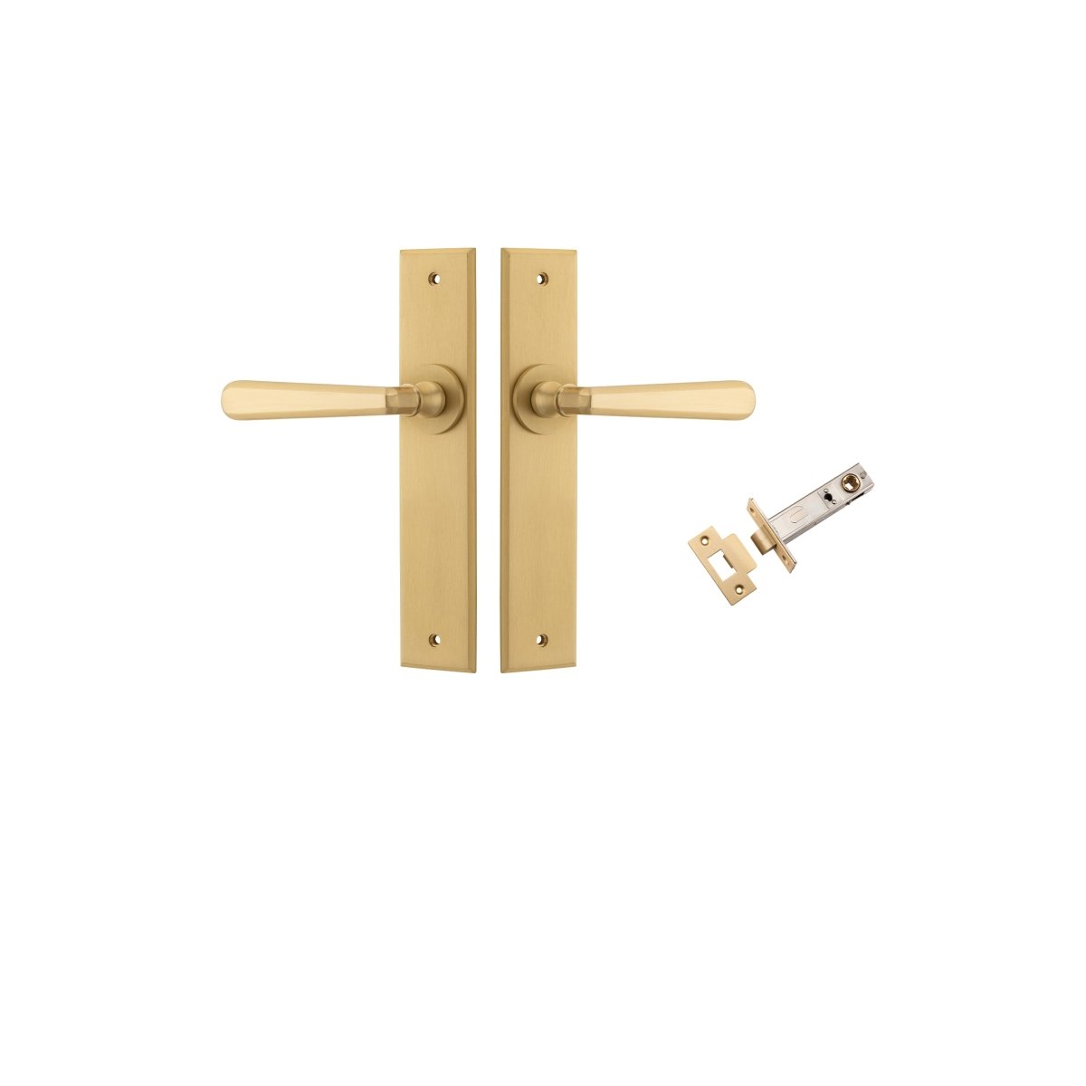 IVER Copenhagen Solid Brass Chamfered Door Handle – Multiple Finishes Available - Entry - Point - 15380KPASS60 - Iver