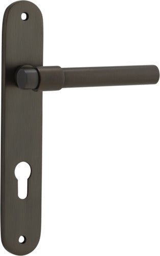 IVER Helsinki Solid Brass Oval Backplate Door Handle – Multiple Finishes Available - Entry - Point - 10900E85 - Iver