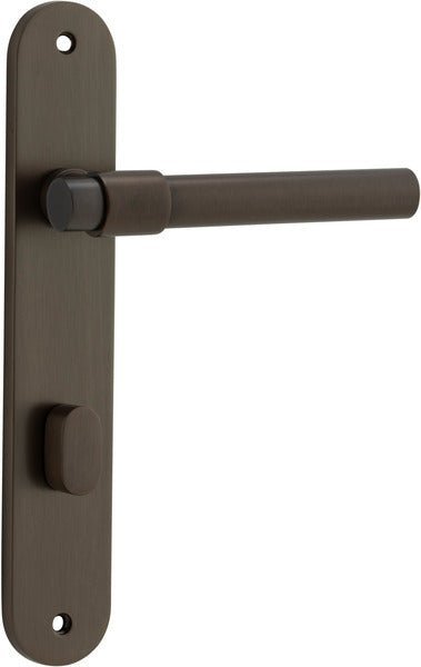 IVER Helsinki Solid Brass Oval Backplate Door Handle – Multiple Finishes Available - Entry - Point - 10900P85 - Iver