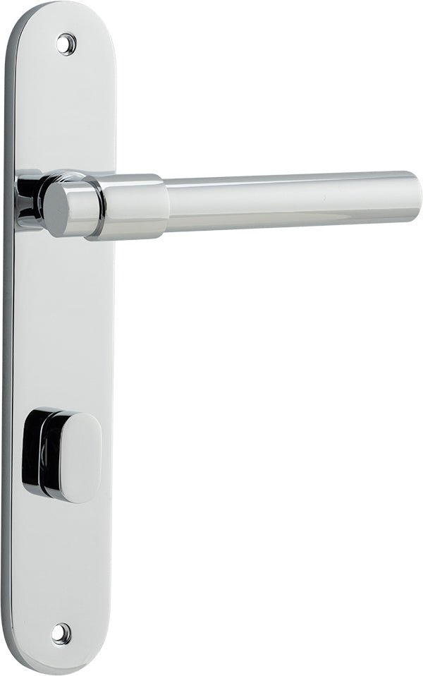 IVER Helsinki Solid Brass Oval Backplate Door Handle – Multiple Finishes Available - Entry - Point - 11900P85 - Iver