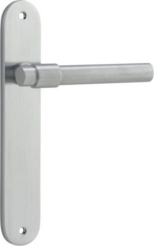 IVER Helsinki Solid Brass Oval Backplate Door Handle – Multiple Finishes Available - Entry - Point - 12400 - Iver