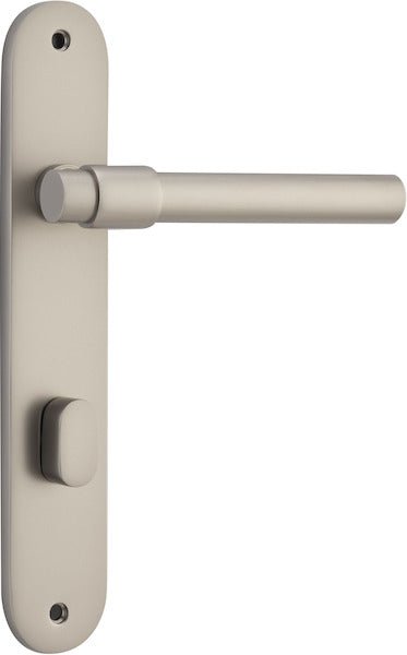 IVER Helsinki Solid Brass Oval Backplate Door Handle – Multiple Finishes Available - Entry - Point - 14900P85 - Iver