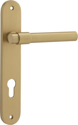 IVER Helsinki Solid Brass Oval Backplate Door Handle – Multiple Finishes Available - Entry - Point - 15400E85 - Iver