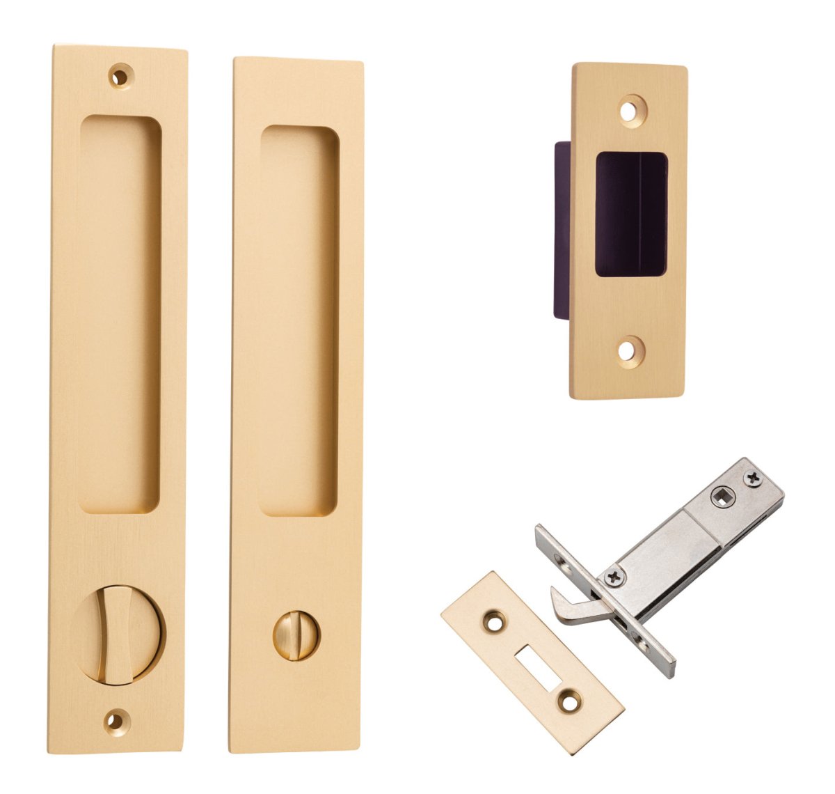 IVER Rectangular Sliding Door Pull Privacy Kit - Multiple Finishes Available - Entry - Point - 21416P - Iver