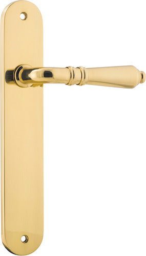 IVER Sarlat Solid Brass Oval Plate Door Handle – Multiple Finishes Available - Entry - Point - 10224 - Iver