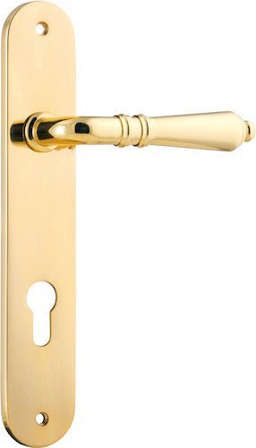 IVER Sarlat Solid Brass Oval Plate Door Handle – Multiple Finishes Available - Entry - Point - 10224E85 - Iver