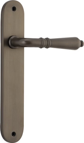 IVER Sarlat Solid Brass Oval Plate Door Handle – Multiple Finishes Available - Entry - Point - 10724 - Iver