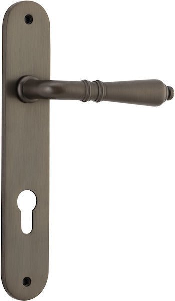 IVER Sarlat Solid Brass Oval Plate Door Handle – Multiple Finishes Available - Entry - Point - 10724E85 - Iver