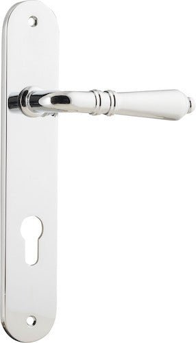 IVER Sarlat Solid Brass Oval Plate Door Handle – Multiple Finishes Available - Entry - Point - 11724E85 - Iver