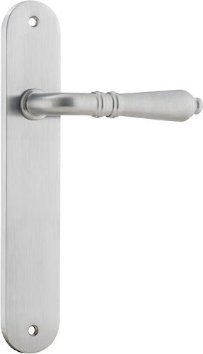 IVER Sarlat Solid Brass Oval Plate Door Handle – Multiple Finishes Available - Entry - Point - 12224 - Iver