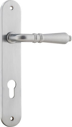 IVER Sarlat Solid Brass Oval Plate Door Handle – Multiple Finishes Available - Entry - Point - 12224E85 - Iver