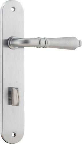 IVER Sarlat Solid Brass Oval Plate Door Handle – Multiple Finishes Available - Entry - Point - 12224P85 - Iver