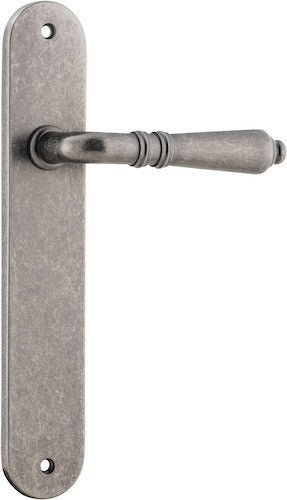 IVER Sarlat Solid Brass Oval Plate Door Handle – Multiple Finishes Available - Entry - Point - 13724 - Iver