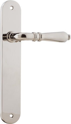 IVER Sarlat Solid Brass Oval Plate Door Handle – Multiple Finishes Available - Entry - Point - 14224 - Iver