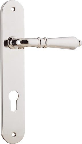 IVER Sarlat Solid Brass Oval Plate Door Handle – Multiple Finishes Available - Entry - Point - 14224E85 - Iver