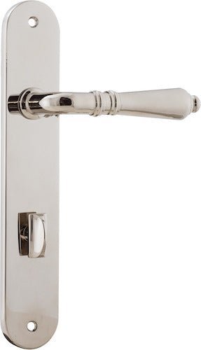 IVER Sarlat Solid Brass Oval Plate Door Handle – Multiple Finishes Available - Entry - Point - 14224P85 - Iver