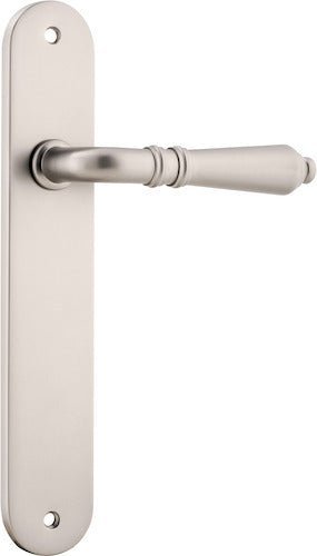 IVER Sarlat Solid Brass Oval Plate Door Handle – Multiple Finishes Available - Entry - Point - 14724 - Iver