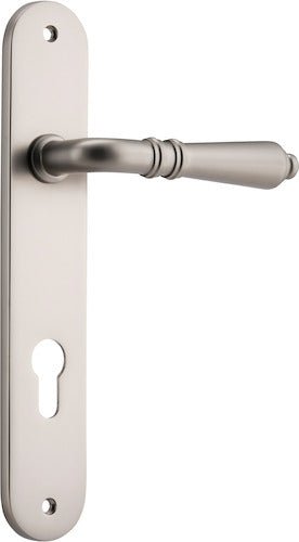 IVER Sarlat Solid Brass Oval Plate Door Handle – Multiple Finishes Available - Entry - Point - 14724E85 - Iver