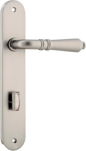 IVER Sarlat Solid Brass Oval Plate Door Handle – Multiple Finishes Available - Entry - Point - 14724P85 - Iver