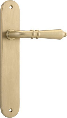 IVER Sarlat Solid Brass Oval Plate Door Handle – Multiple Finishes Available - Entry - Point - 15224 - Iver